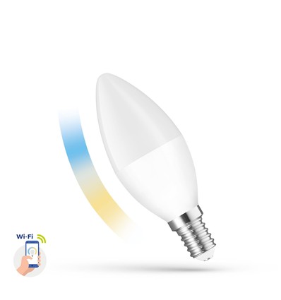 LED 5W Smart Home LED pære - Tuya/Smart Life, virker med Google Home, Alexa og smartphones, C38, E14