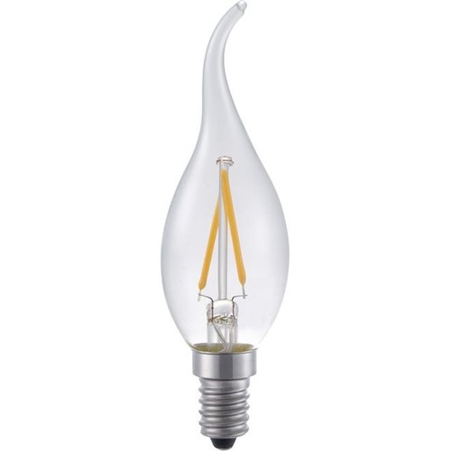 E14 1,5W dæmpbar LED kronepære med tip - C35, 140lm, 2500K, klart glas, filament