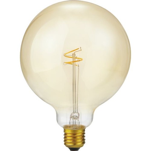 E27 4,2W Slim Flex Filament G125 - 470lm, dæmpbar, 2200K, gyldent glas