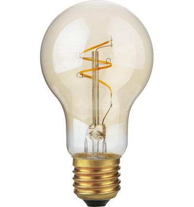 E27 4,2W Slim Flex Filament dæmpbar LED pære - 470lm, A60, 2200K, Gold finish