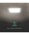 24W Firkantet LED indbygningspanel - Backlit, 3-i-1 CCT, CREE chip, 6 års garanti