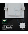 24W Firkantet LED indbygningspanel - Backlit, 3-i-1 CCT, CREE chip, 6 års garanti