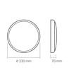 30W LED loftslampe med sensor - 5CCT, hvid kant, indbygget bevægelsessensor