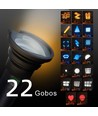 10W LED Foto effektlys / lygte håndholdt - Multi-Farve Fotolys med 22 Gobo-Motiver / Effekter