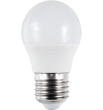 E27 5W LED kronepære - G45, 450lm, opal glas, 3000K