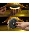 Campinglampe m. 10 meter lyskæde - genopladelig, IP64, hvid