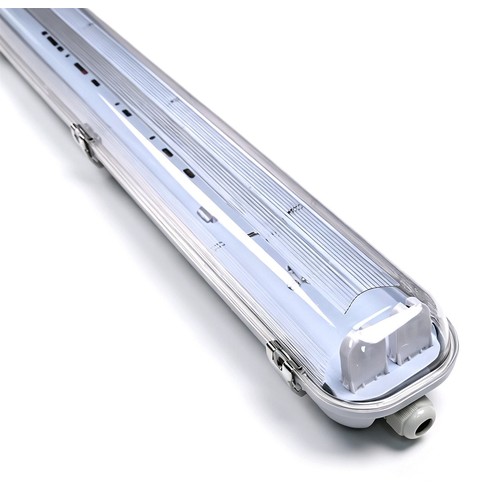 60cm Industri armatur - Til 2x 60cm T8 LED rør, IP65 vandtæt, Gennemfortrådet