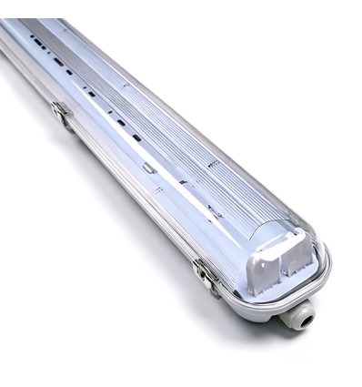 60cm Industri armatur - Til 2x 60cm T8 LED rør, IP65 vandtæt, Gennemfortrådet