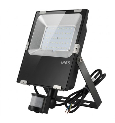 Outlet: 50W projektør med sensor - IP65, Sort, Arbejdslampe, PIR sensor