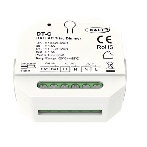 LEDlife rWave indbygningsdæmper - DALI, push-dim, 200W LED dæmper, til indbygning