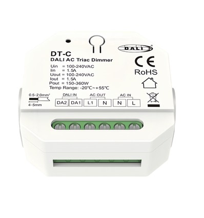 LEDlife rWave indbygningsdæmper - DALI, push-dim, 200W LED dæmper, til indbygning