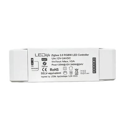 Zigbee RGBW controller - Hue kompatibel, 12V (120W), 24V (240W)