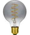 E27 4W dæmpbar LED filament pære - G80, Flex Globe, 2200K, røgfarvet glas