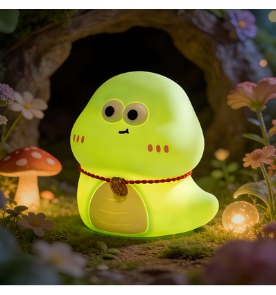 Grøn Slange Natlampe til Børn - Silikone, RGB + Varm Hvid