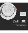 10 stk. 7W Ø8,8cm LED indbygningsspot - Hul: Ø6,8 cm, Mål: Ø8,8 cm, CCT - 3 lyskulører