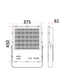 400W LED projektør - 170lm/W, 90° spredning, IP66, arbejdslampe
