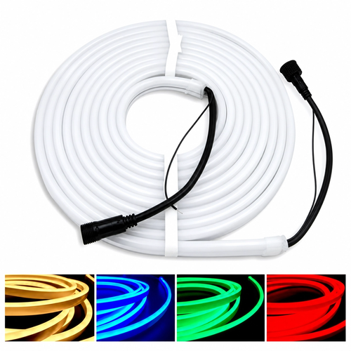 10m RGB+WW Neon Flex LED strip - 24V, 16W/m, IP65, 3000K varm hvid