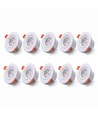 10 stk. 7W Ø8,8cm LED indbygningsspot - Hul: Ø6,8 cm, Mål: Ø8,8 cm, CCT - 3 lyskulører