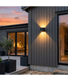 6 stk. 6W CUBIC PRO væglampe - IP65, sort, sløjfbar, justerbar, firkantet, op/ned, inde / ude, inkl. lyskilde