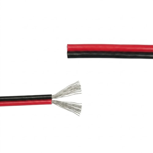 20m Kabel rød/sort - 2x0,35mm², 12-24V, til LED strip