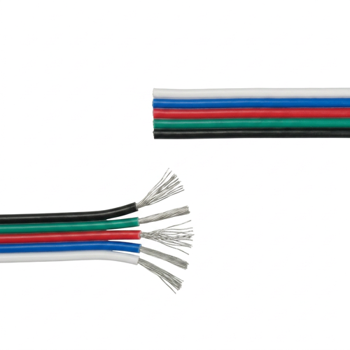 20m RGBW Kabel - 5x0,35mm², 12-24V, til LED strip