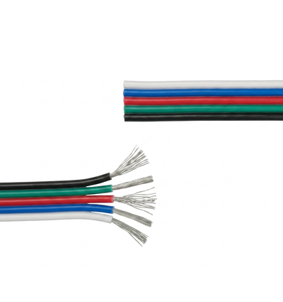 20m RGBW Kabel - 5x0,35mm², 12-24V, til LED strip