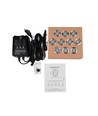 10 stk. nedgravningsspot med timer/sensor - 0,5W, rund, rustfrit stål, inkl. strømforsyning