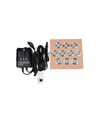 10 stk. nedgravningsspot med timer/sensor - 0,5W, rund, rustfrit stål, inkl. strømforsyning
