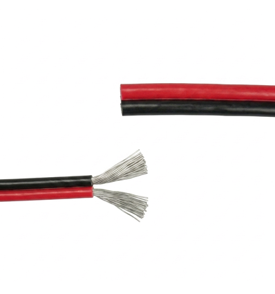10m 1,2mm² kabel rød/sort - 2-ledet (16AWG), 12-24V, til LED strip