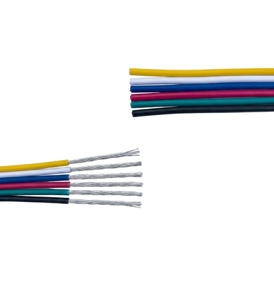 5m RGB+CCT-kabel til LED strip - 6x0,35 mm², 12/24V