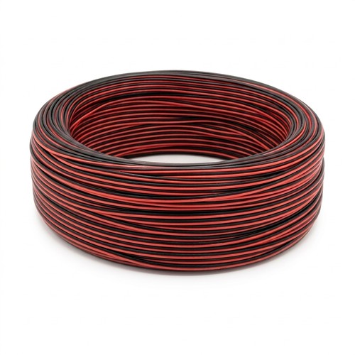 100m 1,2mm² kabel rød/sort - 2-ledet (16AWG), 12-24V, til LED strip