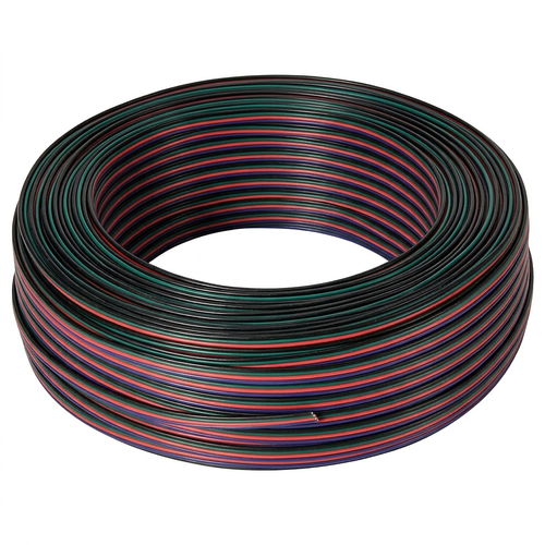 100m 1,2mm² RGB kabel - 4-ledet (16AWG), 12-24V til LED strip