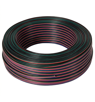 100m 1,2mm² RGB kabel - 4-ledet (16AWG), 12-24V til LED strip