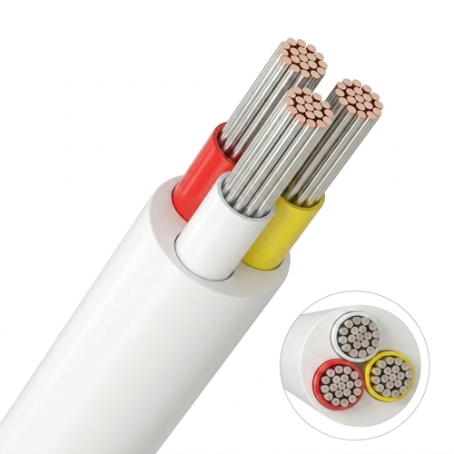 20m CCT kabel, hvid rund - 3x0,35mm², 12V-24V til LED strip