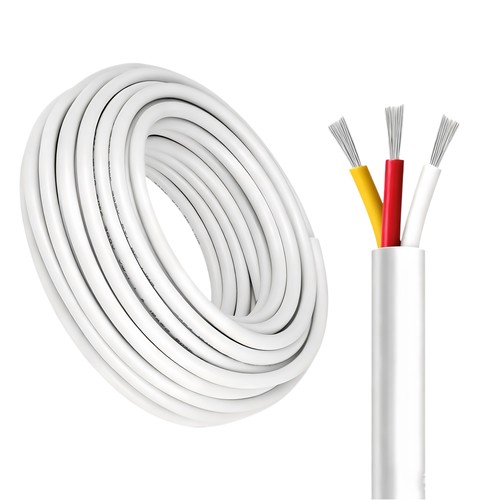 100m CCT kabel, hvid rund - 3x0,35mm², 12V-24V til LED strip