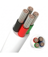 10m RGB kabel, hvid rund - 4x0,35mm², 12V-24V til LED strip