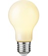 E27 4,9W dæmpbar LED pære - A60, filament, opal glas, 2700K, 600lm