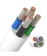10m RGBW kabel, hvid rund - 5x0,35mm², 12V-24V til LED strip