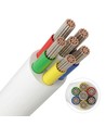 20m RGB+CCT kabel, hvid rund - 6x0,35mm², 12V-24V til LED strip