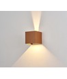 6W Dæmpbar CUBIC PRO væglampe - IP65, Corten, sløjfbar, justerbar, firkantet, op/ned, inde / ude, inkl. lyskilde