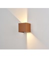 6W Dæmpbar CUBIC PRO væglampe - IP65, Corten, sløjfbar, justerbar, firkantet, op/ned, inde / ude, inkl. lyskilde