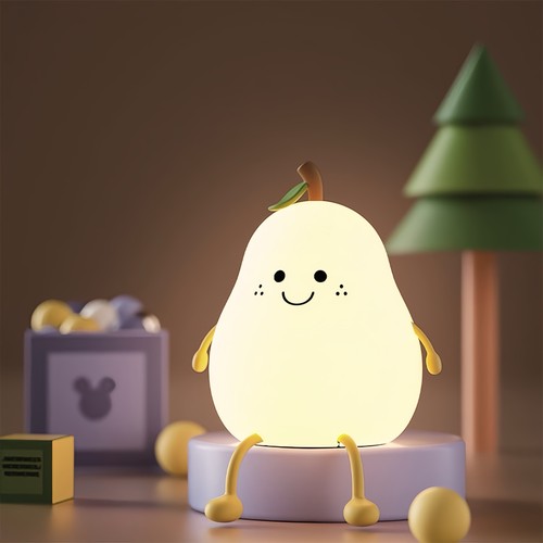 MOCHI Pære Natlampe til Børn - Silikone, Farveskift + varm hvid
