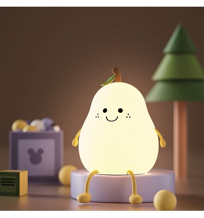 MOCHI Pære Natlampe til Børn - Silikone, Farveskift + varm hvid