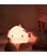 MOCHI Axolotl natlampe - Silikone, farveskift + varm hvid, touch dæmpbar, IP20 indendørs