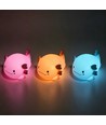 MOCHI Axolotl natlampe - Silikone, farveskift + varm hvid, touch dæmpbar, IP20 indendørs