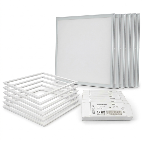 6 stk. Troldtekt panel + ramme - 60x60, dæmpbar driver