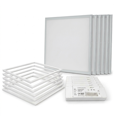 6 stk. Troldtekt panel + ramme - 60x60, dæmpbar driver