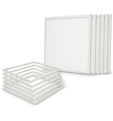 6x 60x60 Troldtekt panel + ramme med fjedre - Komplet sæt, 36W