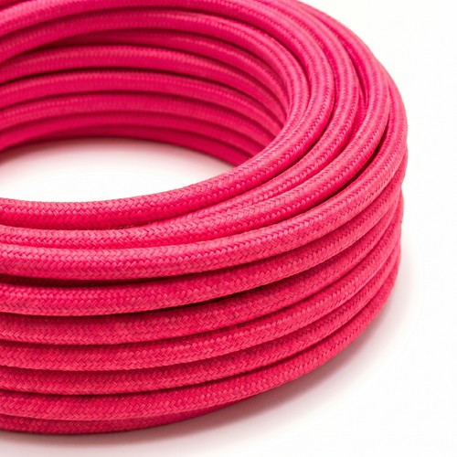 5m Stofledning 2x0.75 mm², tekstil - 230V, Roserød
