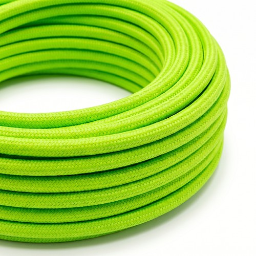 5m Stofledning 2x0.75 mm², tekstil - 230V, Lysegrøn